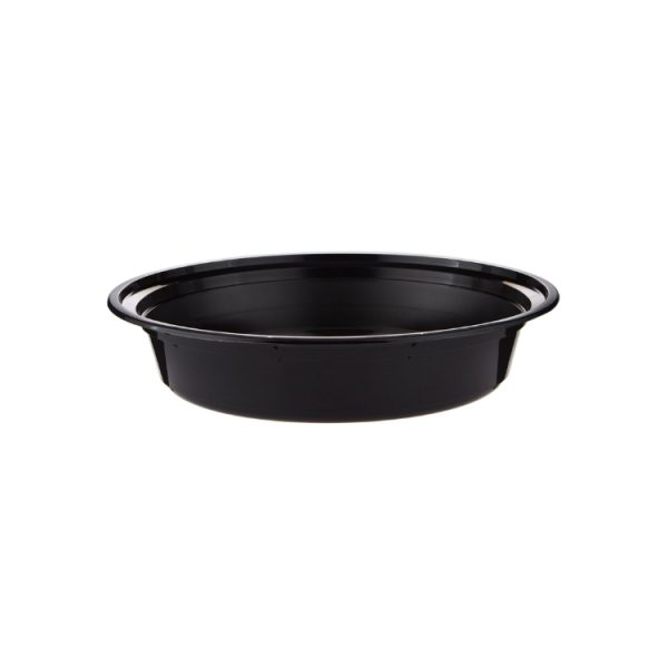 Black round polypropylene food container 48oz