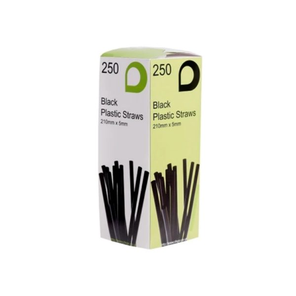 Displast Black Flexi Straws