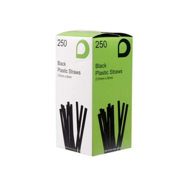 Displast Black Flexi Straws