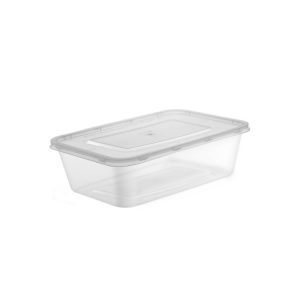 Clear HD microwavable rectangular food container (with lid)