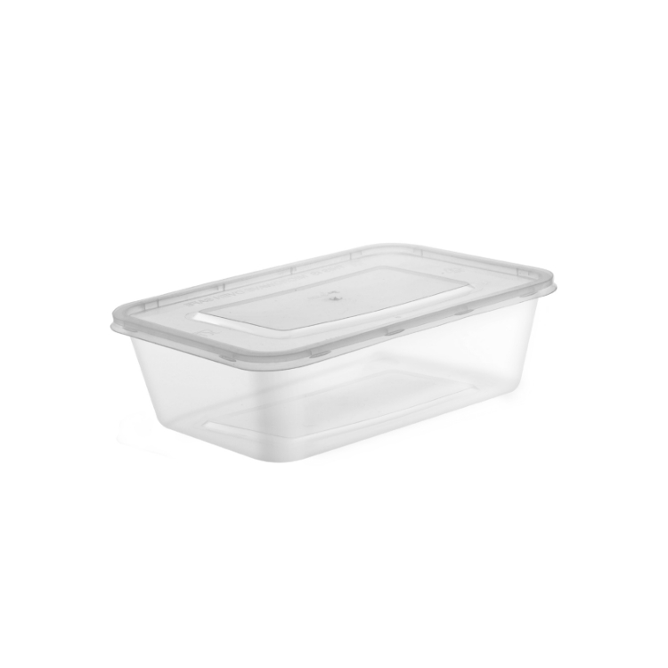 Clear HD microwavable rectangular container with lid | Eco Cup Store