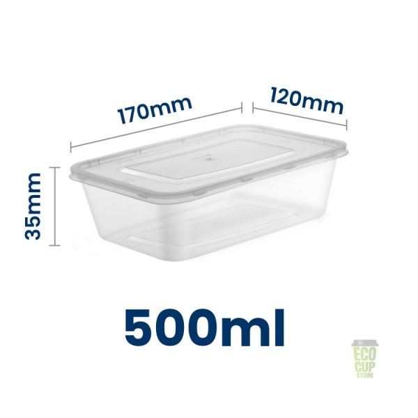 Clear HD microwavable rectangular food container (with lid)