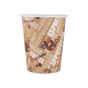 Printed Brown Bean Single Wall Coffee Cup